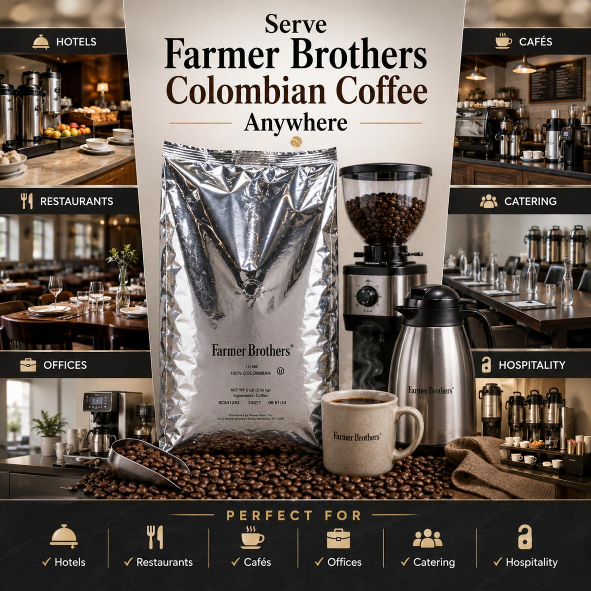 Farmer Brothers Whole Bean Coffee - 5 lb. Bag